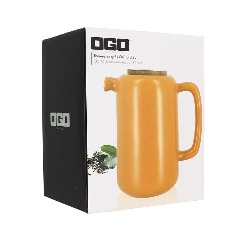 Teekanne aus Steinzeug - gelb - 900ml von OGO