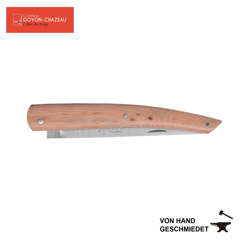 Taschenmesser klappbar 12cm - handgeschmiedet - Le Thiers Plein von Goyon-Chazeau - Griff aus Wacholderholz