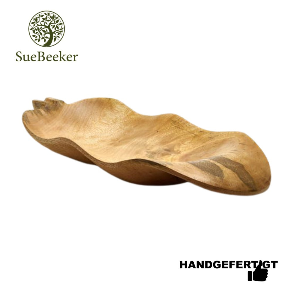 "Banana leafe nature" -ökologisch nachhaltige und handgefertigte Holzschale - Obstschale - Salatschale von SueBeeker