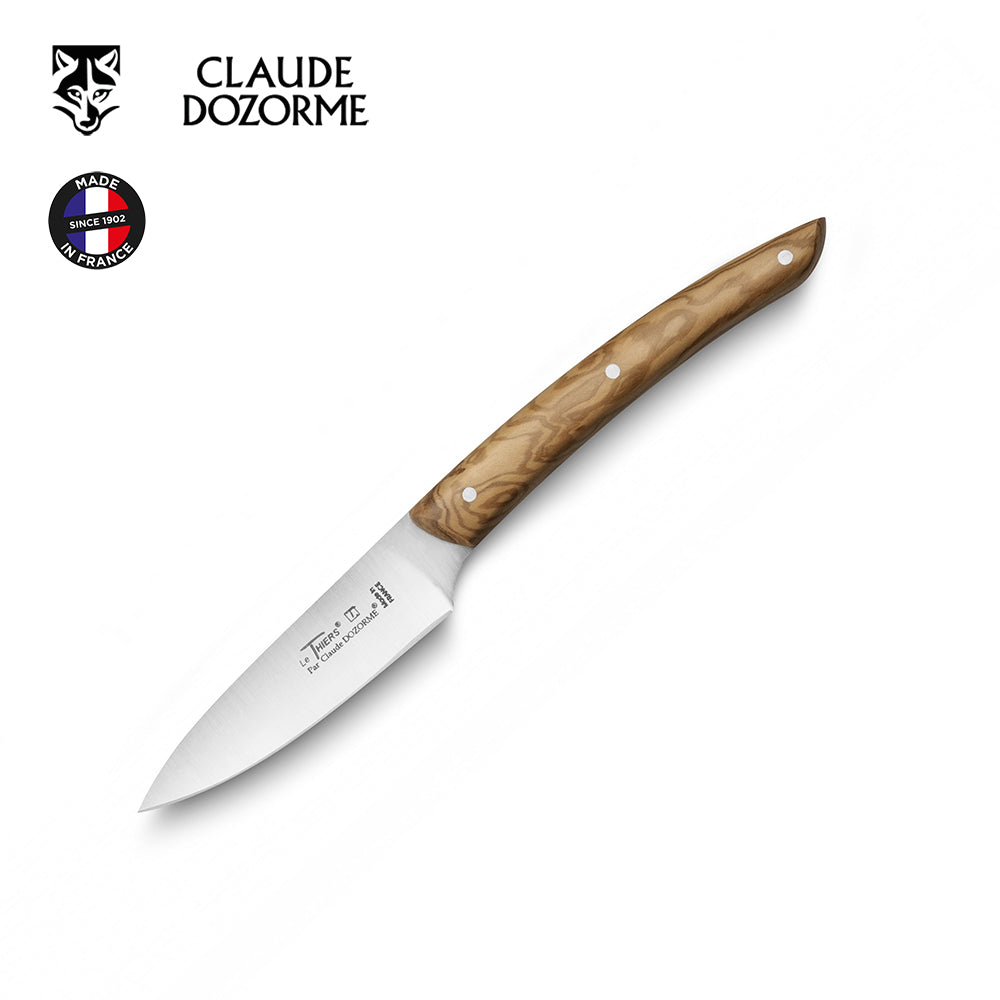 Claude Dozorme: Handgefertigtes Schälmesser mit Olivenholzgriff