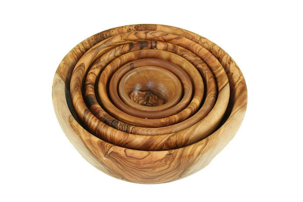 Sechsteiliges Schalenset aus Olivenholz