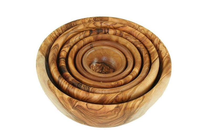 Sechsteiliges Schalenset aus Olivenholz
