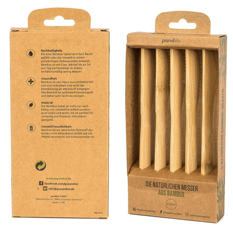 Messer aus 100% natürlichem Bambus - plastikfrei - 5 Stück