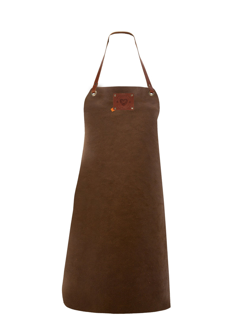 Handgefertigter Lederschürze - BBQ-Schürze - Modell Ladies - rust