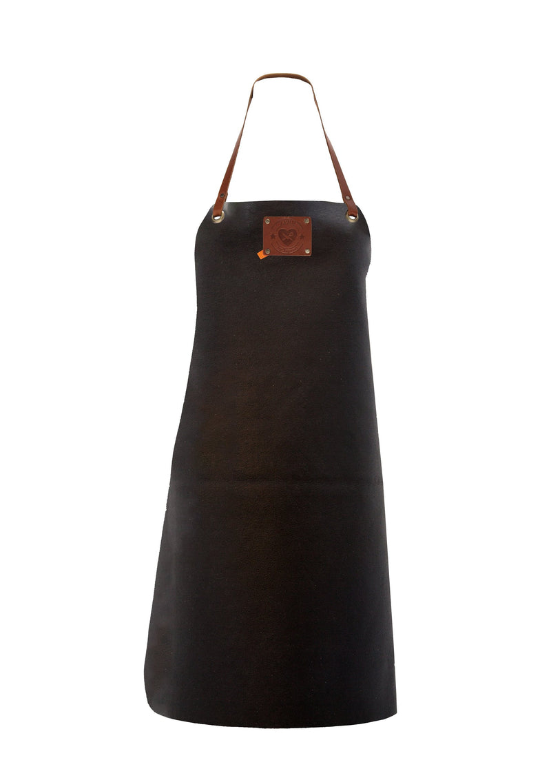 Handgefertigter Lederschürze - BBQ-Schürze - Modell Ladies - schwarz