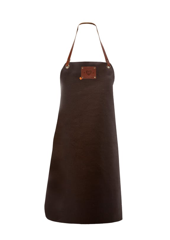 Handgefertigter Lederschürze - BBQ-Schürze - Modell Ladies - braun