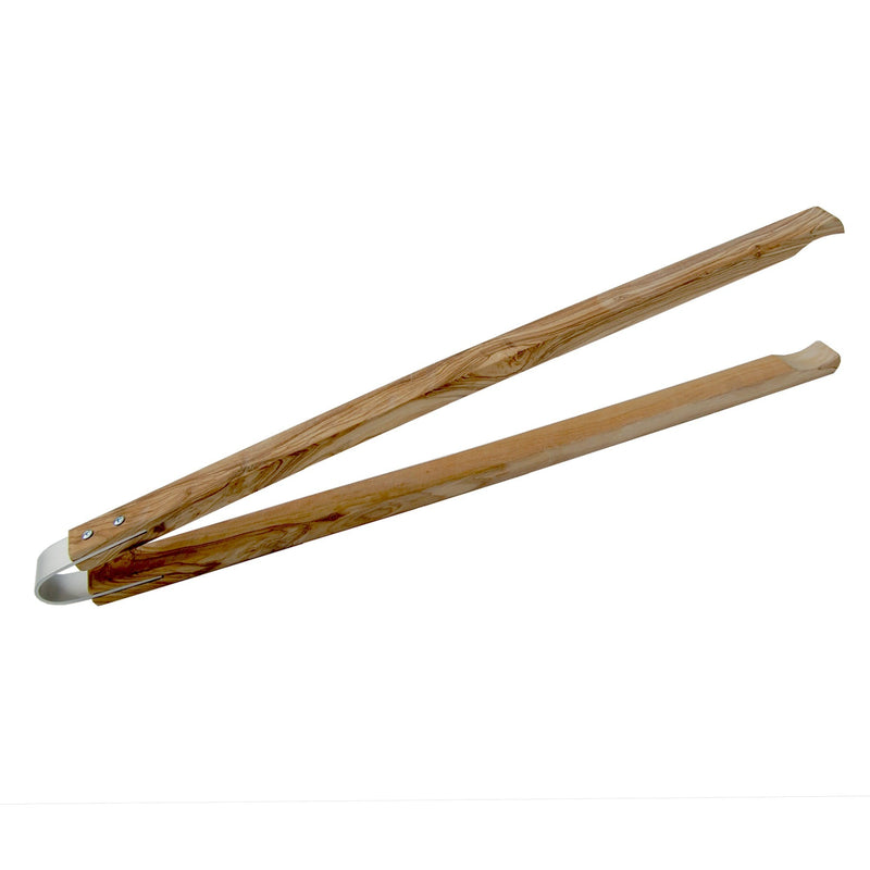 Grillzange aus Olivenholz - lange Version (Länge ca. 42cm)