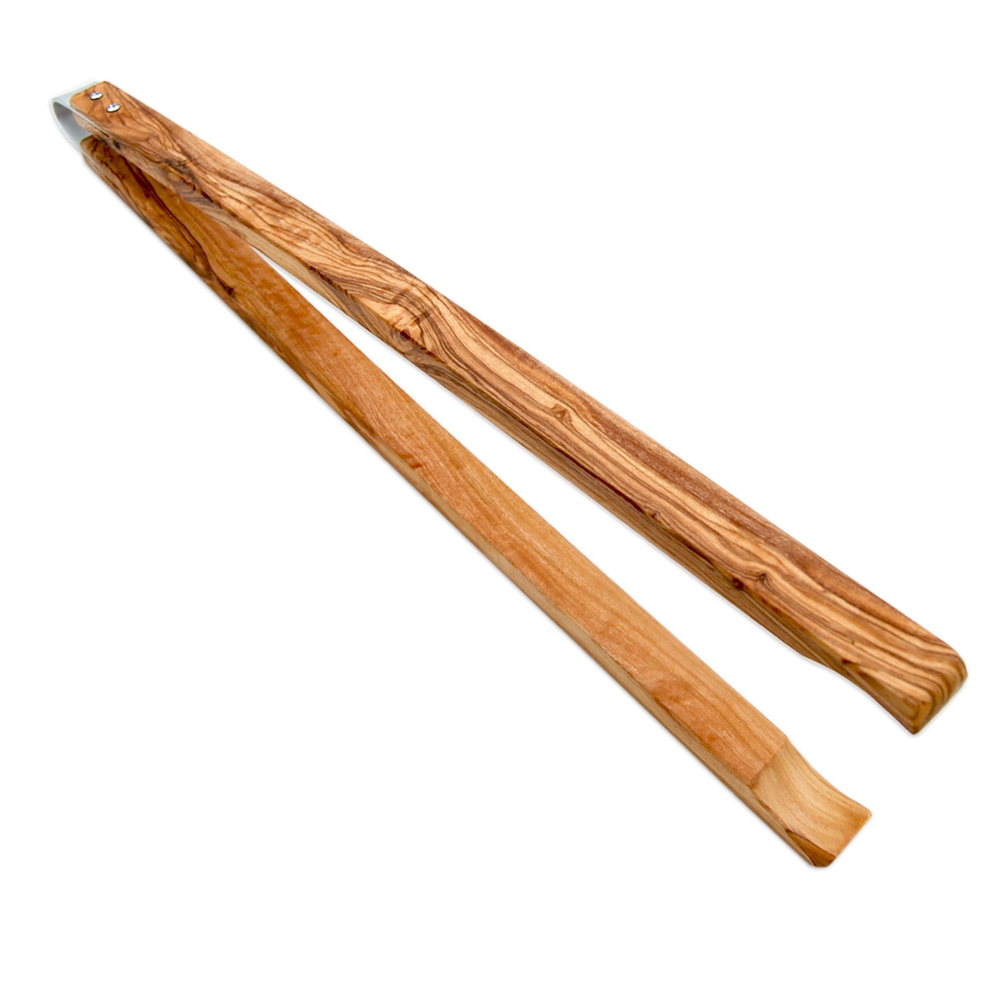 Grillzange aus Olivenholz - kurze Version (Länge ca. 32cm)