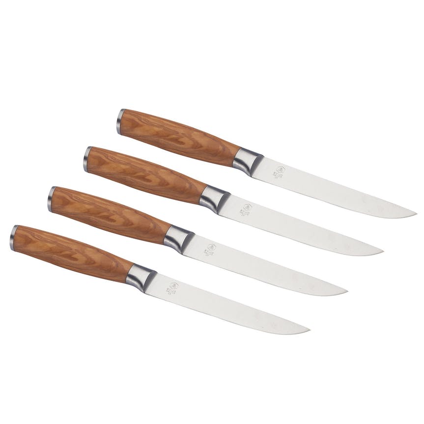 Laguiole 4er Steakmesser-Set "Olivenholz"