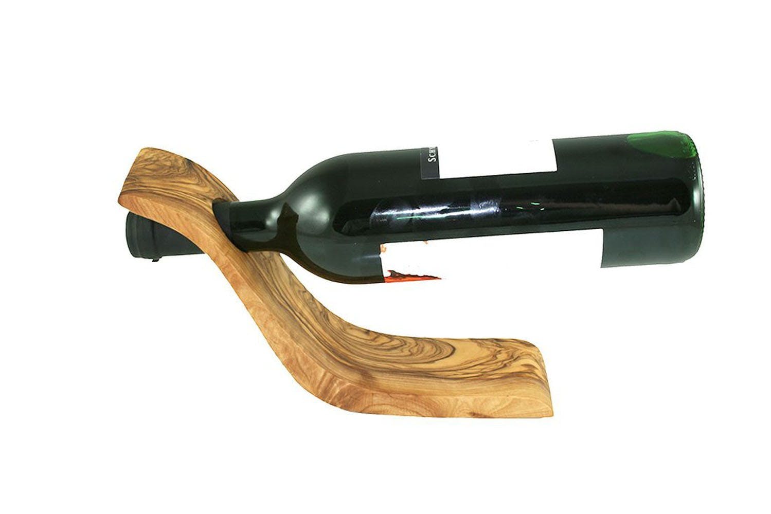 Weinhalter - Flaschenhalter - Weinständer - Weinpendler Welle aus Olivenholz