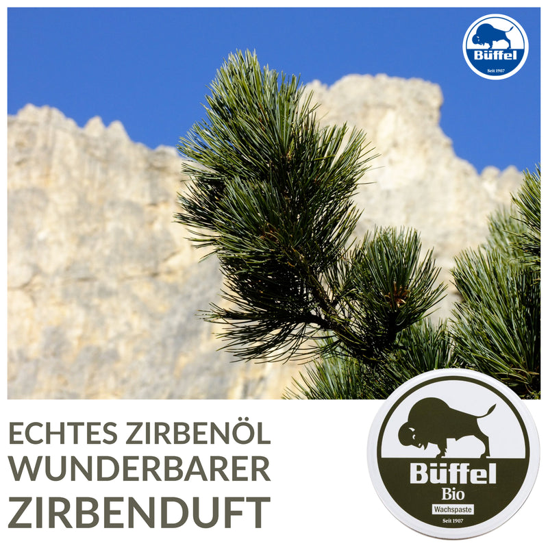 Büffel Bio-Wachs - mit Zirbenöl und Bienenwachs - für Hölzer im Innenbereich