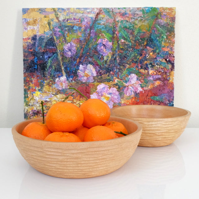 "Carved low nature XL" ökologisch nachhaltige und handgefertigte Holzschale - Obstschale - Salatschale von SueBeeker
