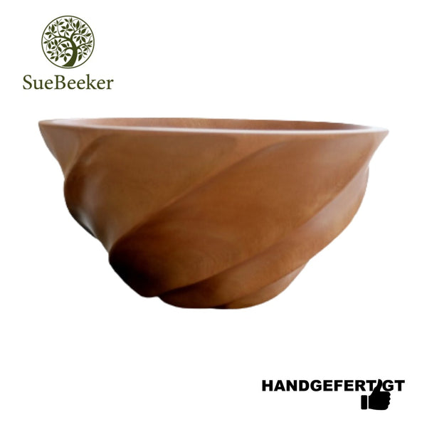 "Helix natur XL" ökologisch nachhaltige und handgefertigte Holzschale - Obstschale - Salatschale von SueBeeker