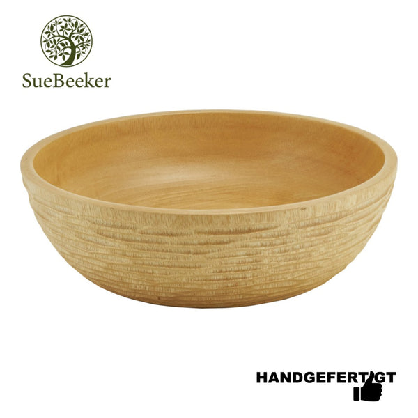 "Carved low nature XL" ökologisch nachhaltige und handgefertigte Holzschale - Obstschale - Salatschale von SueBeeker
