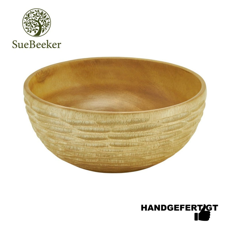 "Carved nature S" ökologisch nachhaltige und handgefertigte Holzschale - Obstschale - Salatschale von SueBeeker