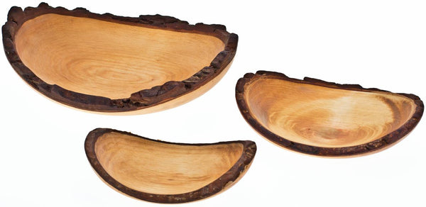 Schale aus Erlenholz mit Rinde - oval